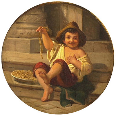 18世紀でも庶民はパスタを手で食べていた