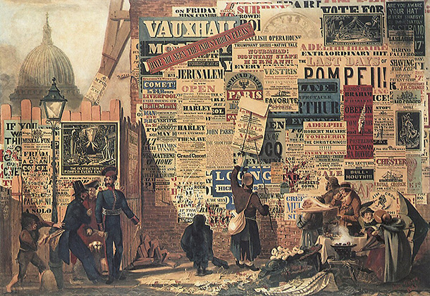 19世紀ロンドンの壁の広告