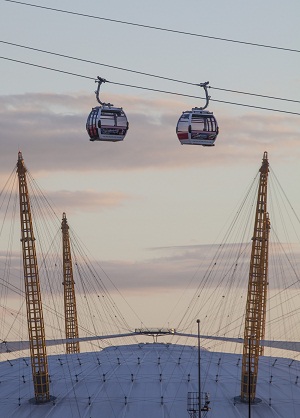 emirates airline cable cars over o2 - credit ice