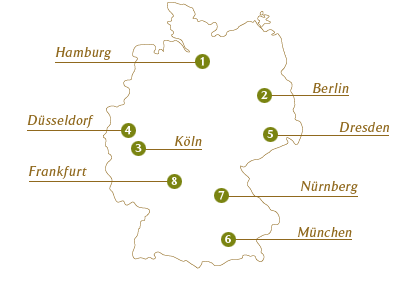 ドイツ・クリスマスマーケット地図