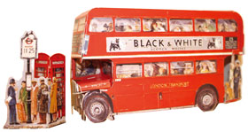 Double Decker Bus & Telephone Box 1950's
