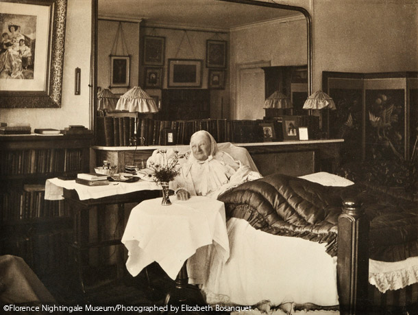 1906年、ベッド上のナイチンゲール