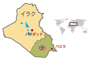 イラクにおける英軍配置地図